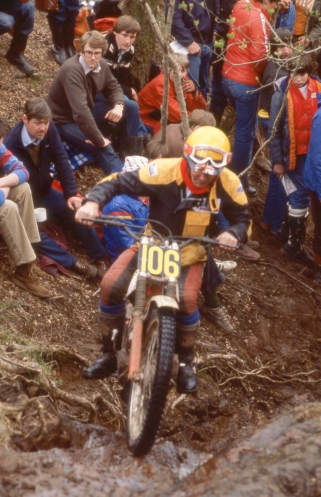 Rob Edwards in his final SSDT in 1981 on Muirshearlich, near Banavie. The section is know known as Trotters' Burn. Photo copyright: Iain Lawrie, Kinlochleven.